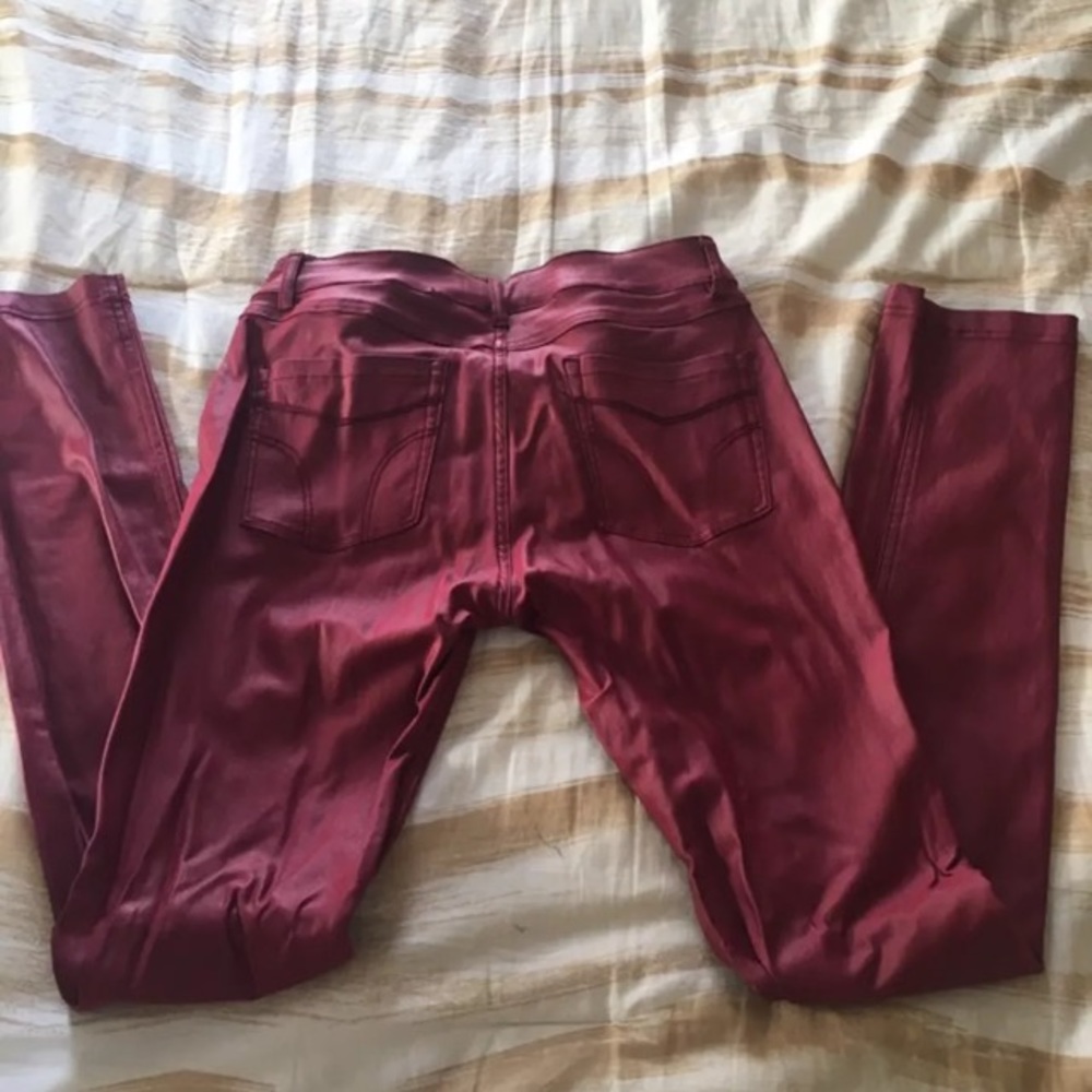 Red leather pants